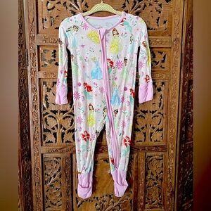 Little Sleepies OG Disney Princesses Pink 3-6 Month Zippy